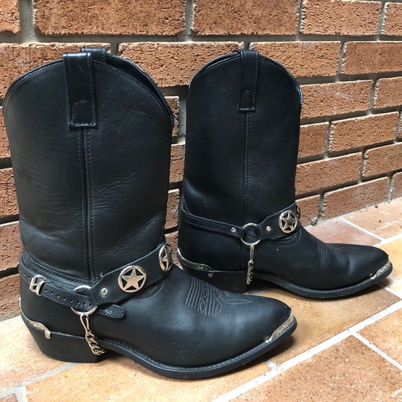 Masterson Men's Cowboy Boots RB919 Size 11D Black Western Leather - Picture 1 of 7